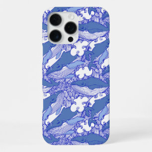 Blauwe monochromatische bultrug iPhone 16 pro max hoesje