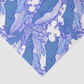 Blauwe monochromatische bultrug tissuepapier (Detail)