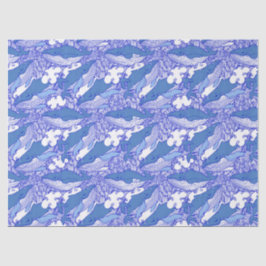 Blauwe monochromatische bultrug tissuepapier