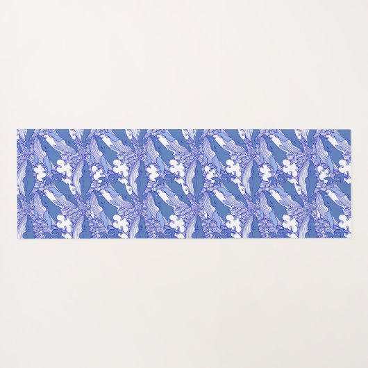 Blauwe monochromatische bultrug yogamat (Achterkant (horizontaal))