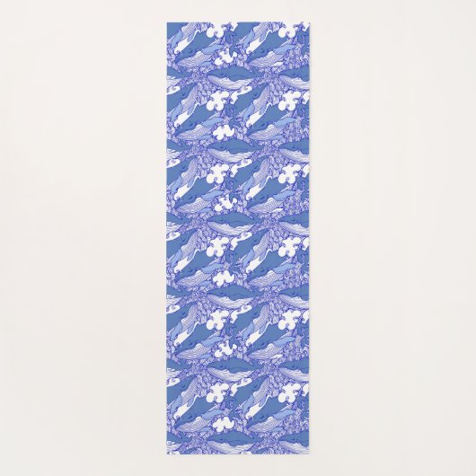 Blauwe monochromatische bultrug yogamat (Achterkant)