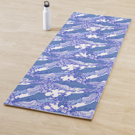 Blauwe monochromatische bultrug yogamat