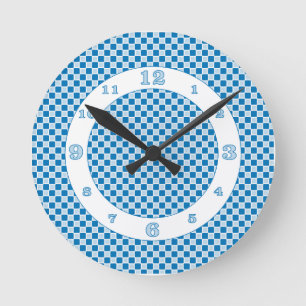 Blauwe monochromatische controles ronde klok