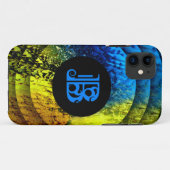 Blauwe Monogram B op Goud, Blauw en Zwart Case-Mate iPhone Case (Achterkant (horizontaal))