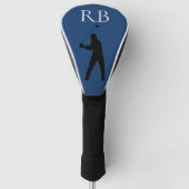 Blauwe Monogram Golf Head Hoes Voor Heren Golfheadcover (Voorkant)