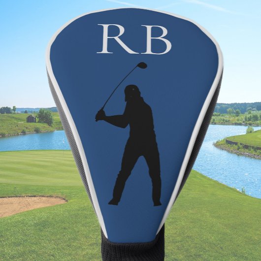 Blauwe Monogram Golf Head Hoes Voor Heren Golfheadcover