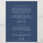 Blauwe monogram met informatie over bruiloft (Achterkant)