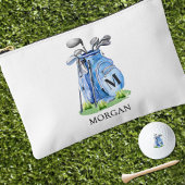 Blauwe Monogram Naam Golf Etui