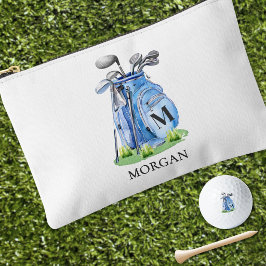 Blauwe Monogram Naam Golf Etui