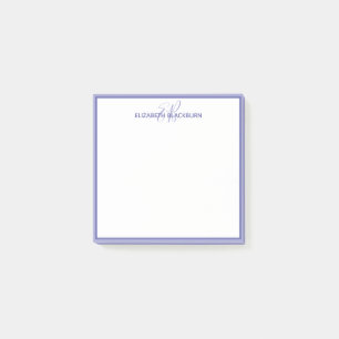 Blauwe Monogram Naam Minimalistisch Trendy Post-it® Notes