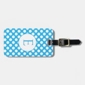 Blauwe Monogram Stippen Felle Kleuren Bagagelabel (Voorkant horizontaal)