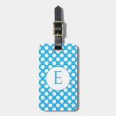 Blauwe Monogram Stippen Felle Kleuren Bagagelabel (Voorkant verticaal)