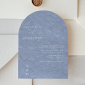 Blauwe Monogram Uitnodiging