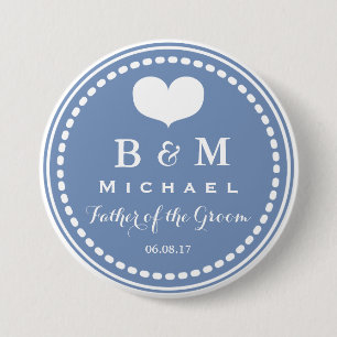 Blauwe monogram - vader van de Button van het Groo