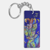 BLAUWE MONOGRAM/Venetiaanse carnavalnacht Sleutelhanger (Voorkant Links)