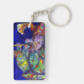 BLAUWE MONOGRAM/Venetiaanse carnavalnacht Sleutelhanger (achterkant)