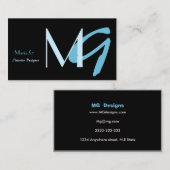  Blauwe Monogram Visitekaartjes (Voorkant / Achterkant)