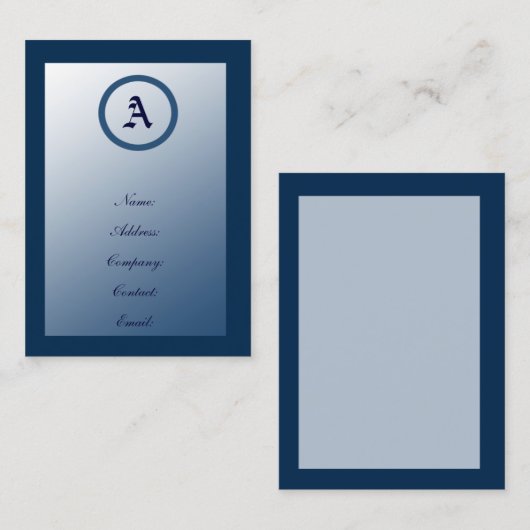  Blauwe Monogram Visitekaartjes (Voorkant / Achterkant)