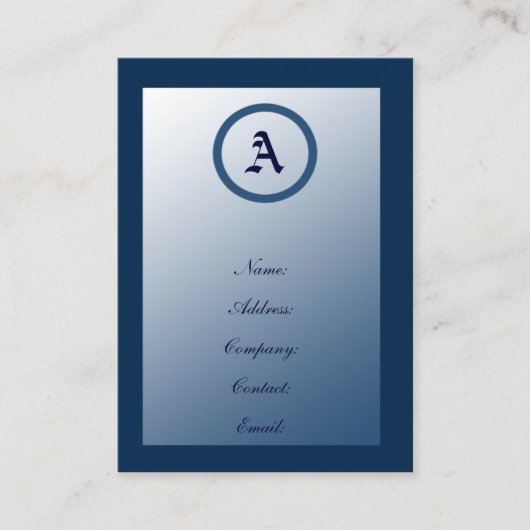  Blauwe Monogram Visitekaartjes (Voorkant)