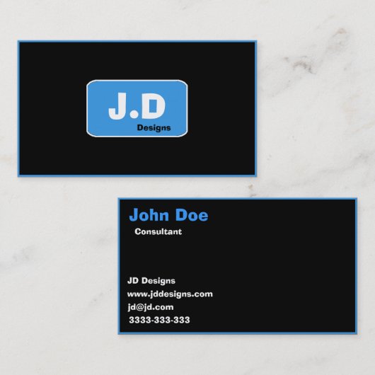  Blauwe Monogram Visitekaartjes (Voorkant / Achterkant)