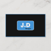  Blauwe Monogram Visitekaartjes (Voorkant)