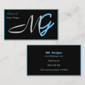  Blauwe Monogram Visitekaartjes (Voorkant / Achterkant)