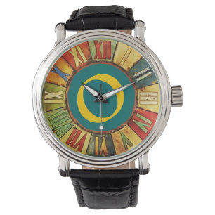 BLAUWE MONOGRAM VOOR KLEURENTIJD HORLOGE