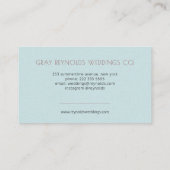 Blauwe monogram Waterverf Floral Wedding Planner Visitekaartje (Achterkant)