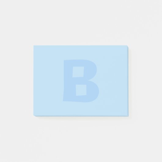 Blauwe monogrammatische post merkt het op post-it® notes (Voorkant)