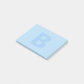 Blauwe monogrammatische post merkt het op post-it® notes (Schuin)