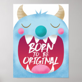 Blauwe Monster Jongenskamer Poster