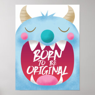 Blauwe Monster Jongenskamer Poster