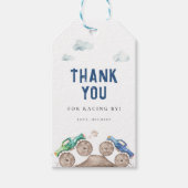 Blauwe Monster Trucks Verjaardag Cadeaulabel (Voorkant)