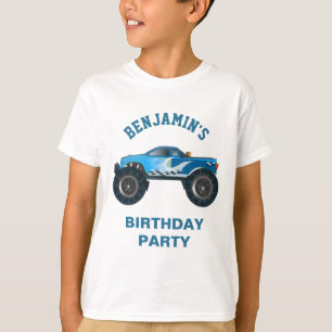 Blauwe monster van vrachtwagens - Birthday Party T-shirt