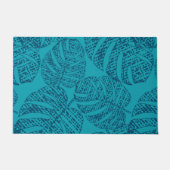 Blauwe monstera bladeren. deurmat (Voorkant)