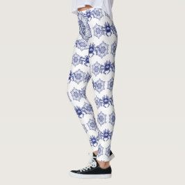 Blauwe monsterkrab ontwerp leggings
