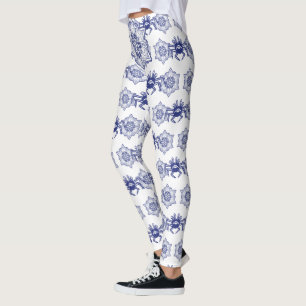 Blauwe monsterkrab ontwerp leggings