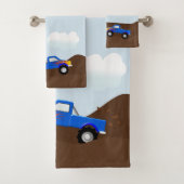 Blauwe monsterwagens met lammeren bad handdoek (Insitu)