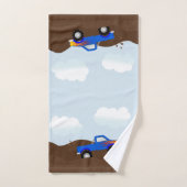 Blauwe monsterwagens met lammeren bad handdoek (Handdoek)