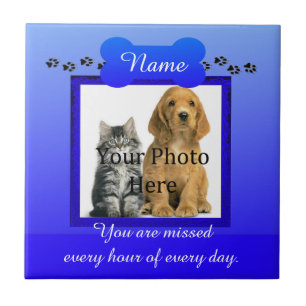 Blauwe Monumentaal van de hond of van de Kat Tegeltje
