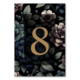 Blauwe Moody Bloemen Tafel 8 Kaart