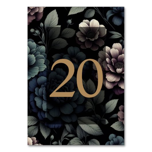Blauwe Moody Bloementafel 20 Kaart (Voorkant)