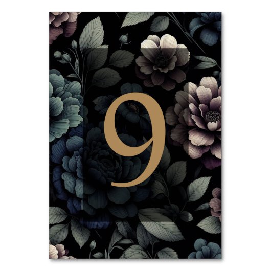 Blauwe Moody Bloementafel 9 Kaart (Voorkant)