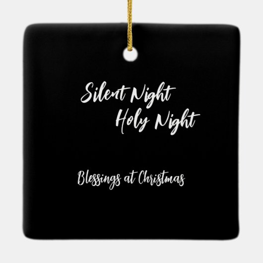 Blauwe moon Nativiteitsversiering Keramisch Ornament (Achterkant)