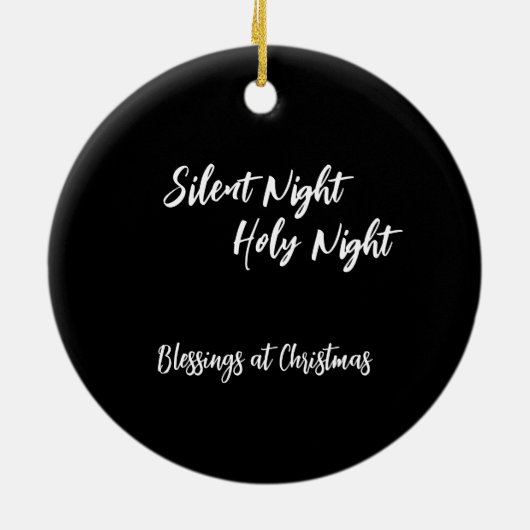 Blauwe moon Nativiteitsversiering Keramisch Ornament (Achterkant)