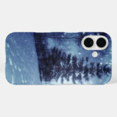 Blauwe Moonlit Magische Bos Winter Scène Case-Mate iPhone Case (Achterkant (horizontaal))