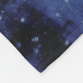Blauwe Moonlit Magische Bos Winter Scène Fleece Deken (Hoek)