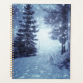 Blauwe Moonlit Magische Bos Winter Scène Planner (Voorkant)