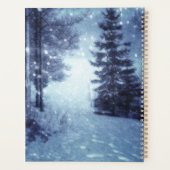 Blauwe Moonlit Magische Bos Winter Scène Planner (Achterkant)