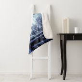 Blauwe Moonlit Magische Bos Winter Scène Sherpa Deken (In situ)